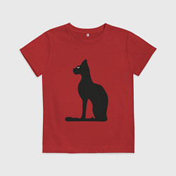 Детская футболка Силуэт черной кошки, Египетская богиня Бастет