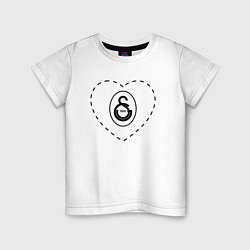 Детская футболка Лого Galatasaray в сердечке