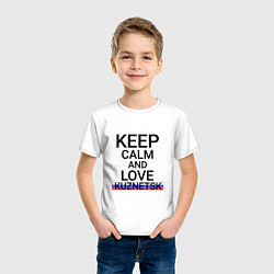 Футболка хлопковая детская Keep calm Kuznetsk Кузнецк, цвет: белый — фото 2