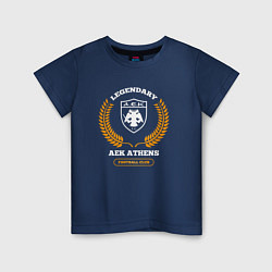 Детская футболка Лого AEK Athens и надпись Legendary Football Club