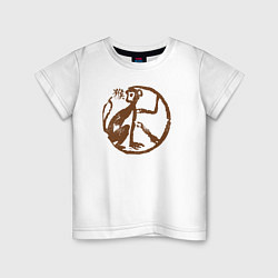 Детская футболка Зодиакальная обезьяна - наскальный рисунок