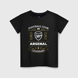 Футболка хлопковая детская Arsenal: Football Club Number 1, цвет: черный