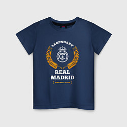 Детская футболка Лого Real Madrid и надпись Legendary Football Club