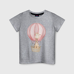 Детская футболка Милый Жирафик Взлетает На Воздушном Шаре
