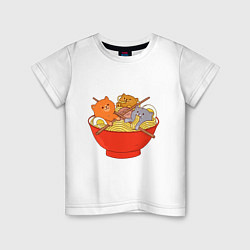 Детская футболка THREE CATS EATING NOODLES