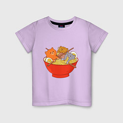 Детская футболка THREE CATS EATING NOODLES