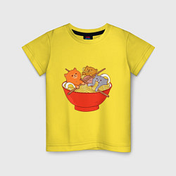 Детская футболка THREE CATS EATING NOODLES