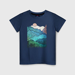 Детская футболка Большие горы и маленький медведь