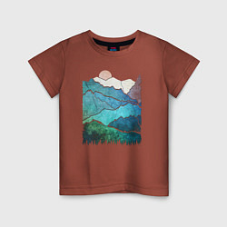 Детская футболка Большие горы и маленький медведь