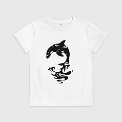 Детская футболка Чёрный Дельфин