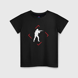 Детская футболка Символ Counter Strike в красном ромбе