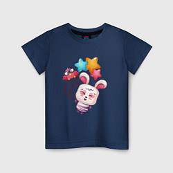 Детская футболка Радостный зайка с шариками