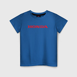 Футболка хлопковая детская HONDA ХОНДА LOGO спина, цвет: синий