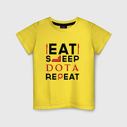 Детская футболка Надпись: Eat Sleep Dota Repeat
