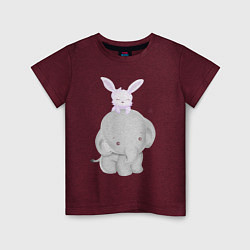 Детская футболка Милый Слонёнок и Крольчонок