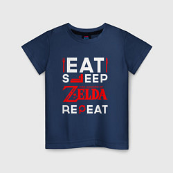 Детская футболка Надпись Eat Sleep Zelda Repeat