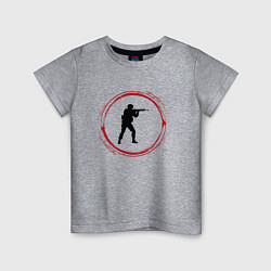 Детская футболка Символ Counter Strike и красная краска вокруг