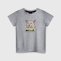 Детская футболка Кот с салатом из мема