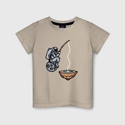 Детская футболка Космонавт - рыбак