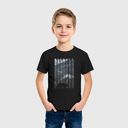 Футболка хлопковая детская Медвежьи силуэты, цвет: черный — фото 2