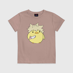 Футболка хлопковая детская Опасный Бакуго My Hero Academia, цвет: пыльно-розовый