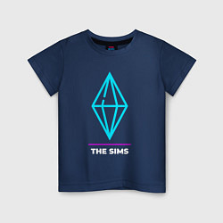 Детская футболка Символ The Sims в неоновых цветах