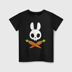 Детская футболка Череп кролика с двумя морковками