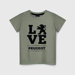 Футболка хлопковая детская Peugeot Love Classic, цвет: авокадо