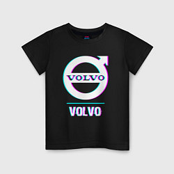 Детская футболка Значок Volvo в стиле Glitch