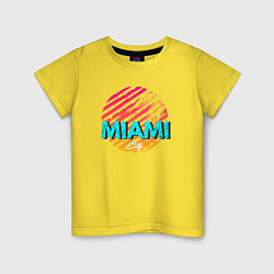 Футболка хлопковая детская Майами Флорида, цвет: желтый