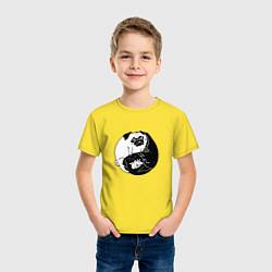 Футболка хлопковая детская Собачий Инь Янь, цвет: желтый — фото 2