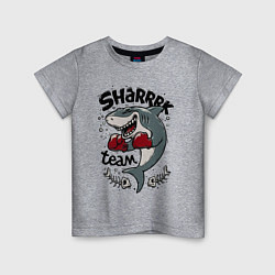 Футболка хлопковая детская Shark boxing team, цвет: меланж