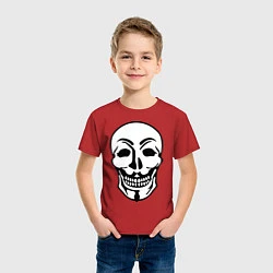 Футболка хлопковая детская Анонимус - череп, цвет: красный — фото 2