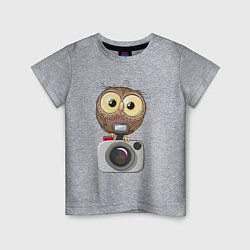 Детская футболка Сова на фотоаппарате