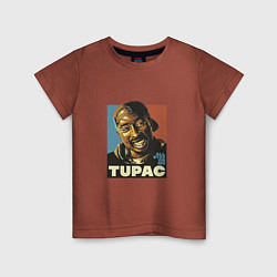 Футболка хлопковая детская Tupac - All Eyez On me, цвет: кирпичный