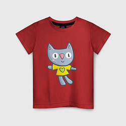 Детская футболка Детский рисунок - котик