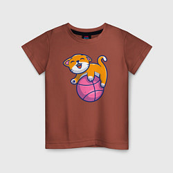 Детская футболка Котик с мячиком