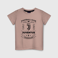 Футболка хлопковая детская Juventus: Football Club Number 1 Legendary, цвет: пыльно-розовый