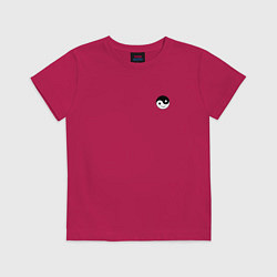 Футболка хлопковая детская ИНЬ ЯНЬ СМАЙЛ MINI, цвет: маджента