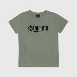 Футболка хлопковая детская Stigmata логотип, цвет: авокадо
