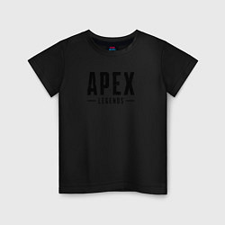 Футболка хлопковая детская Логотип игры Apex Legends, цвет: черный