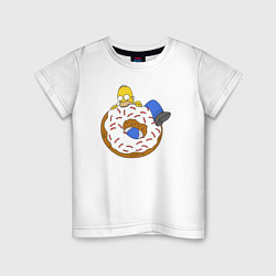 Детская футболка Большой пончик с глазурью принт Гомер