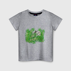 Детская футболка Ирбис в еловых ветках