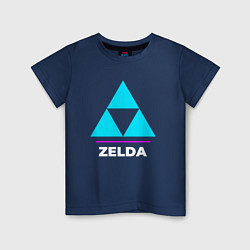 Детская футболка Символ Zelda в неоновых цветах