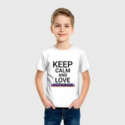 Футболка хлопковая детская Keep calm Votkinsk Воткинск, цвет: белый — фото 2