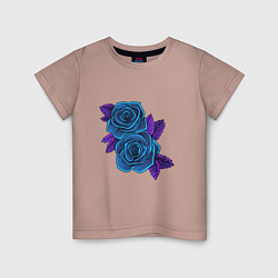 Детская футболка Синие розы ночью