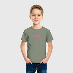 Футболка хлопковая детская Barbie mini logo, цвет: авокадо — фото 2