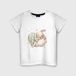 Детская футболка Зайка спит на облачке