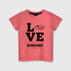 Футболка хлопковая детская Subaru Love Classic, цвет: коралловый