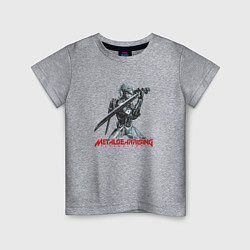 Футболка хлопковая детская Райден из Metal Gear Rising с мечом, цвет: меланж